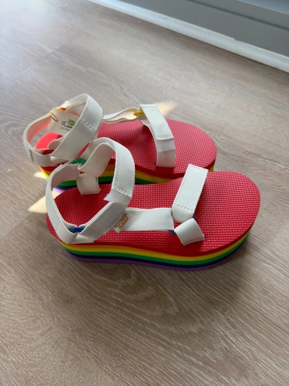 NEW - No Box - Pride Rainbow Platform Beach Summer Sandals